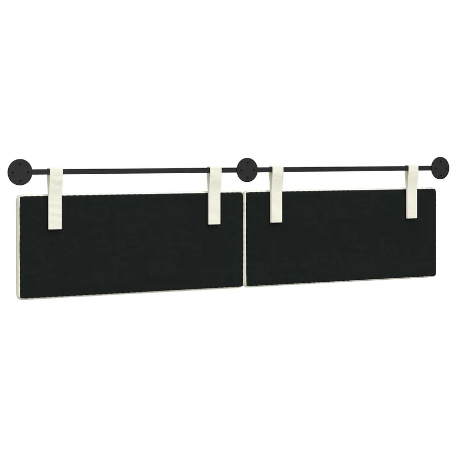 Tête de lit suspendue Crème Tissu en velours côtelé - 7