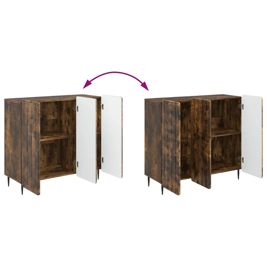 Buffet Chêne fumé 89 x 34,5 x 82 cm Bois d'ingénierie - 11