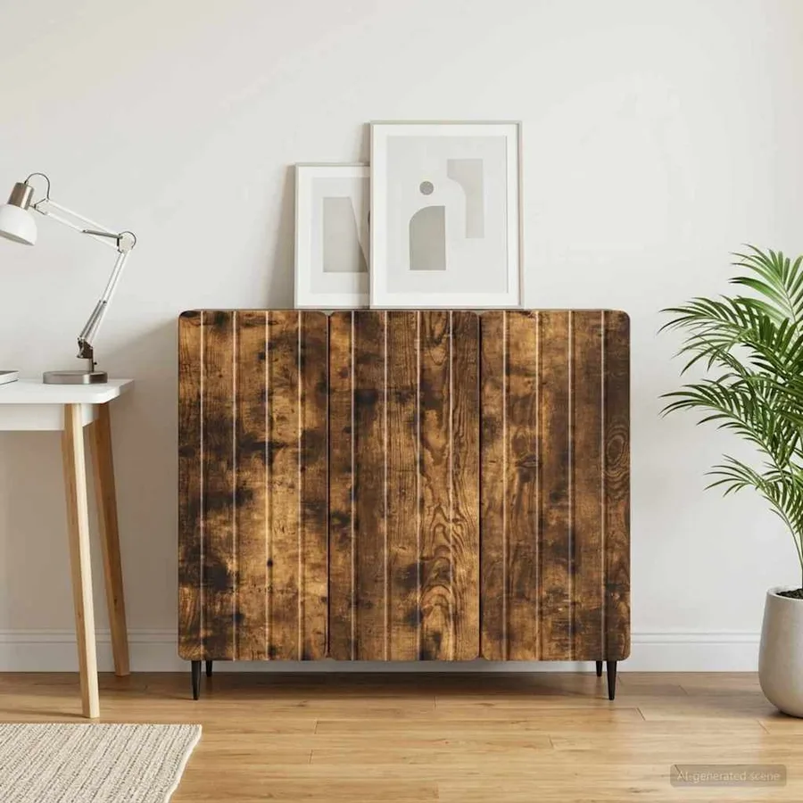Buffet Chêne fumé 89 x 34,5 x 82 cm Bois d'ingénierie - 4