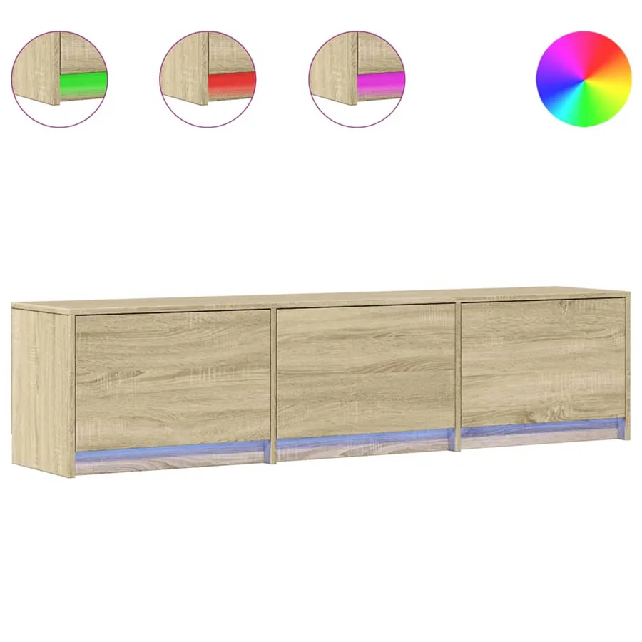 Meuble TV avec LED Sonoma 165 x 34 x 40 cm Bois d'ingénierie - 3