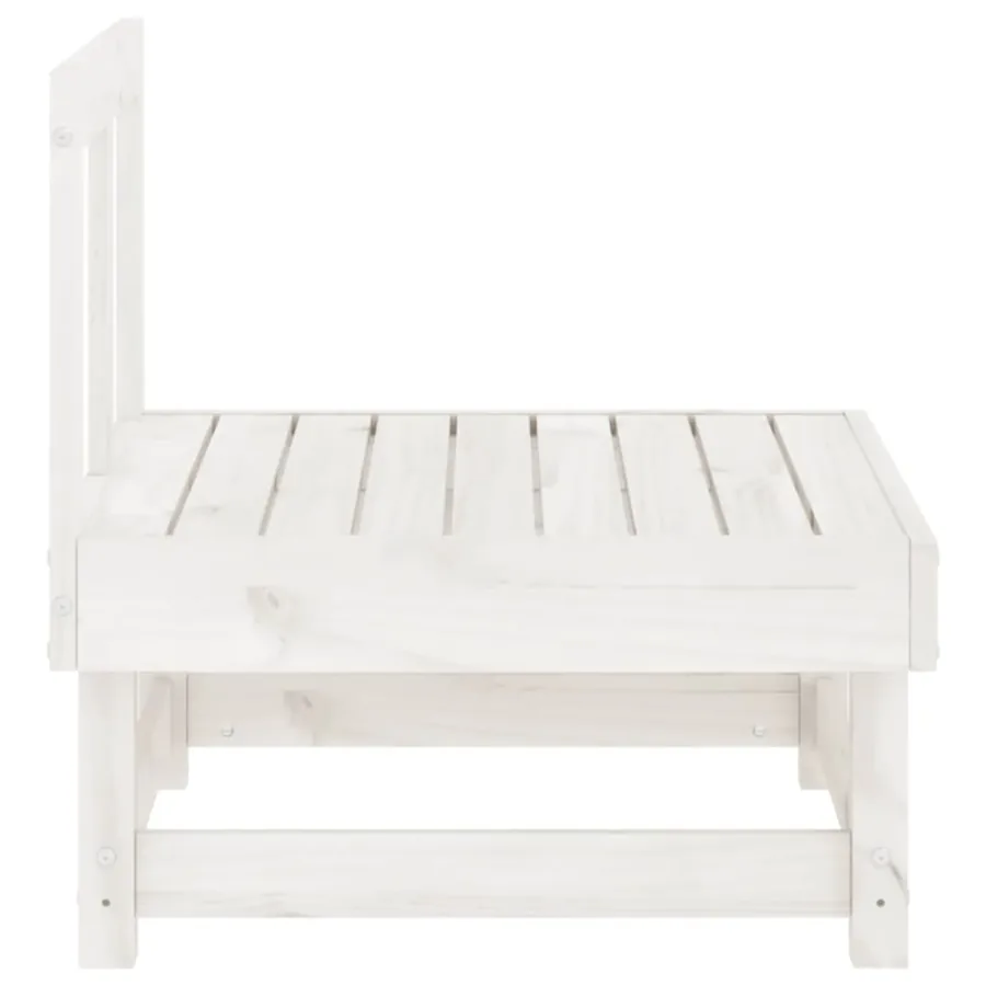Canapés centraux de jardin 2 pcs blanc bois de pin massif - 6