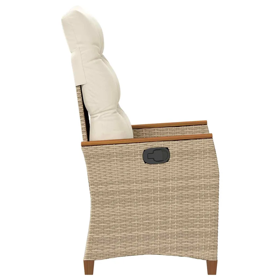 Chaise de jardin inclinable Beige et crème 64 x 57,5 x 112 cm - 6