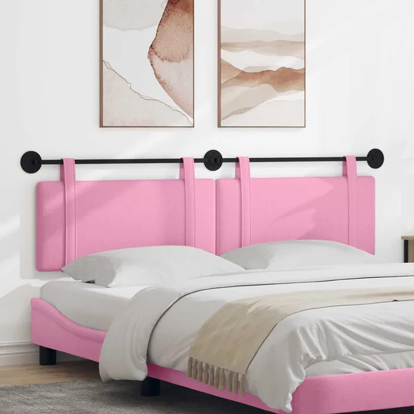 Tête de lit suspendue Rose Tissu