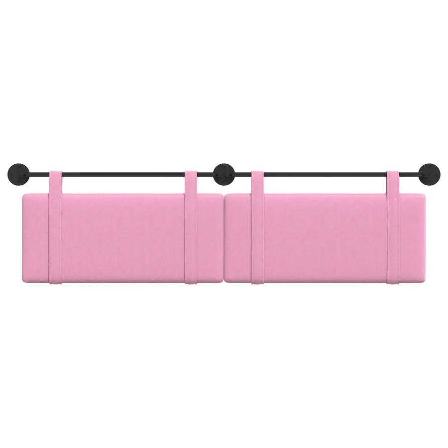 Tête de lit suspendue Rose Tissu - 5