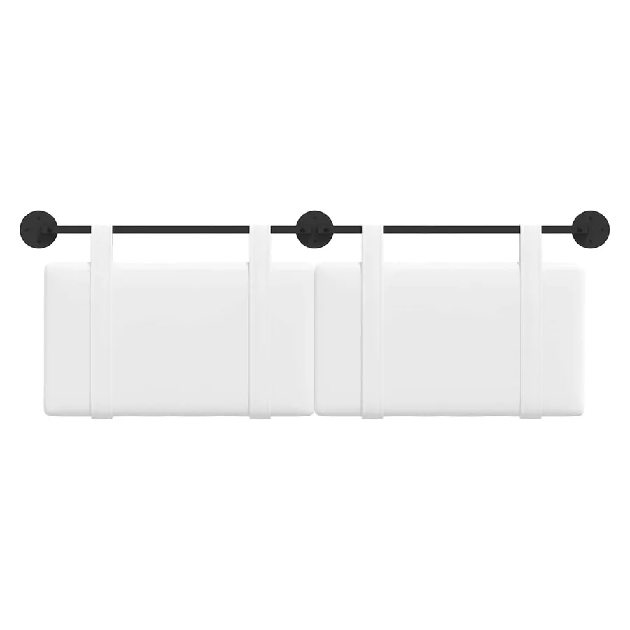 Tête de lit suspendue Blanc Tissu - 5