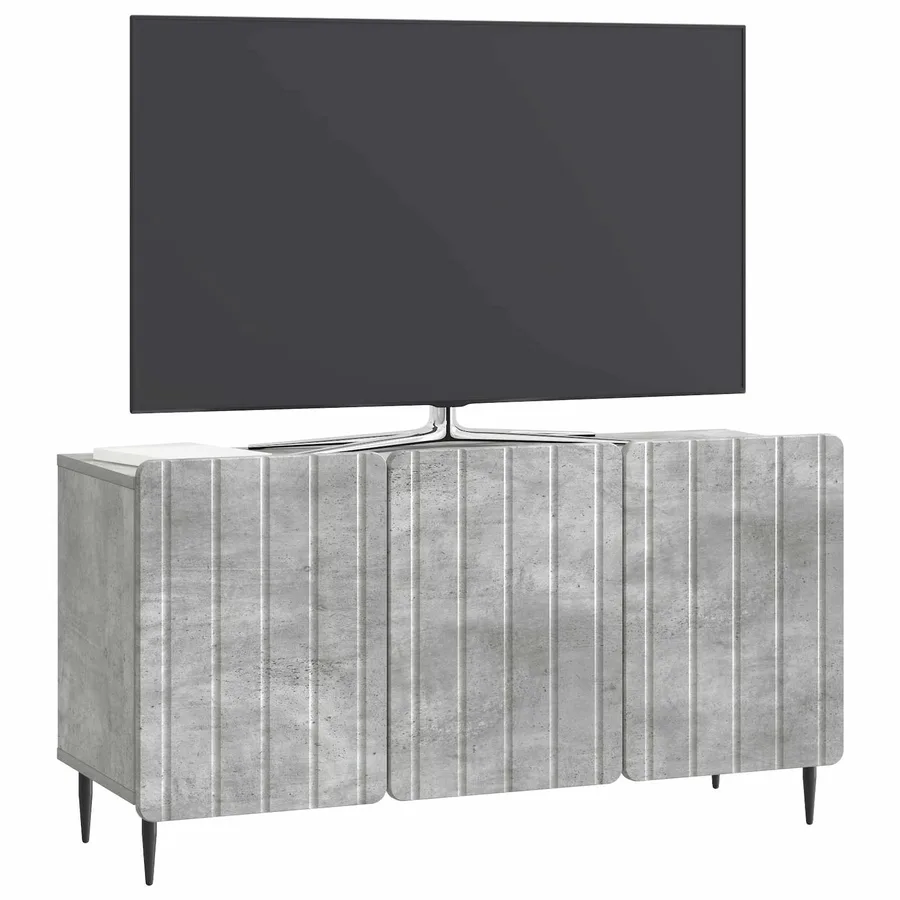 Meuble TV Gris béton 99 x 34,5 x 52 cm Bois d'ingénierie - 3