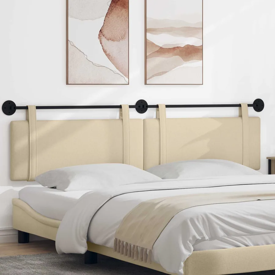 Tête de lit suspendue Crème Tissu