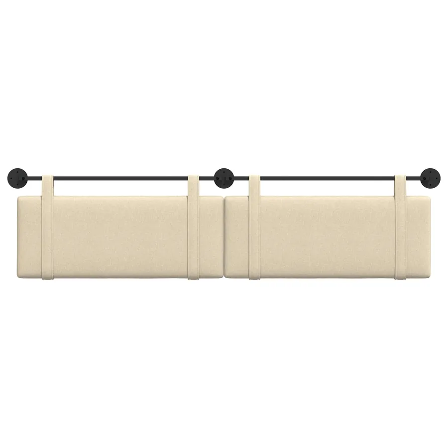Tête de lit suspendue Crème Tissu - 5