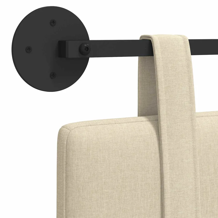 Tête de lit suspendue Crème Tissu - 9