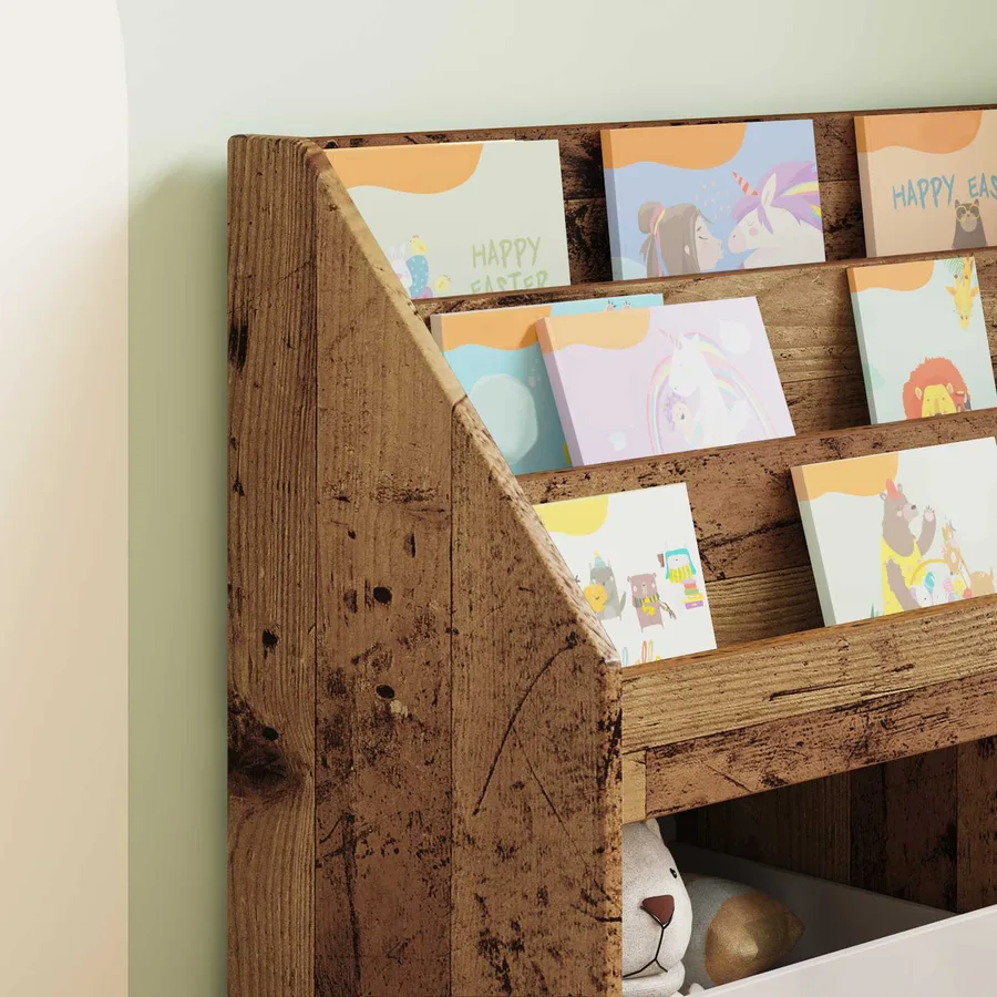 Bibliothèque pour enfants Bois ancien 72,5 x 29,5 x 69 cm - 5