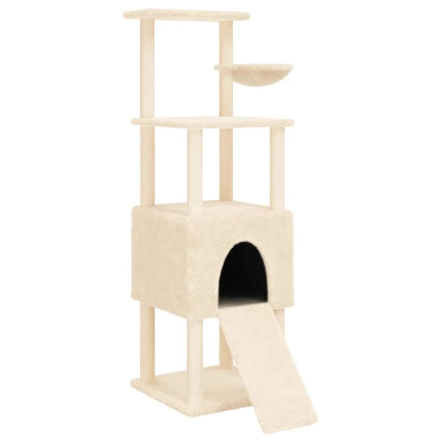 Arbre à chat avec griffoirs en sisal Crème 153 cm - 2