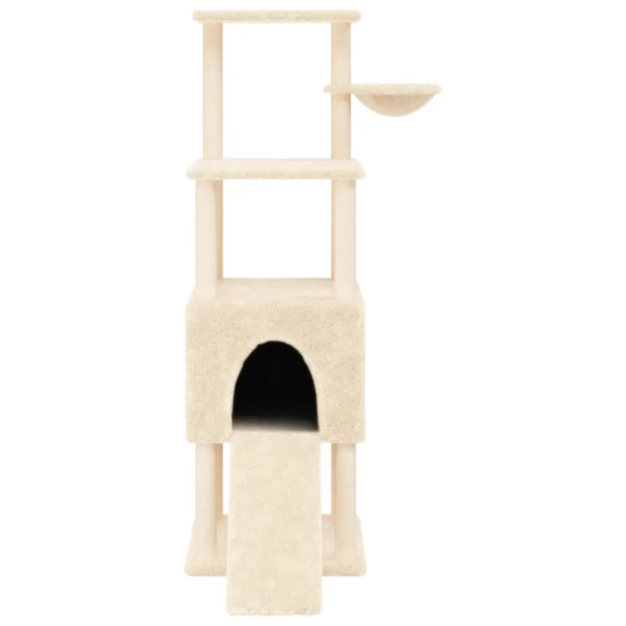 Arbre à chat avec griffoirs en sisal Crème 153 cm - 4
