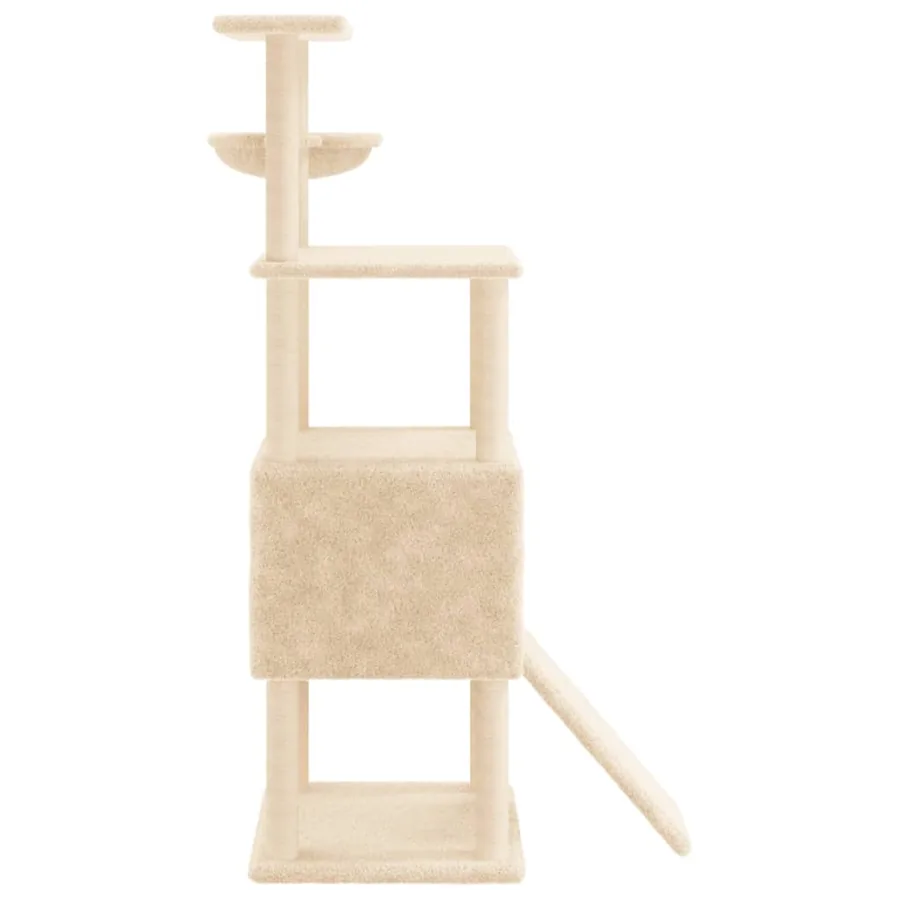 Arbre à chat avec griffoirs en sisal Crème 153 cm - 5