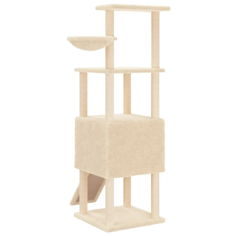 Arbre à chat avec griffoirs en sisal Crème 153 cm - 6