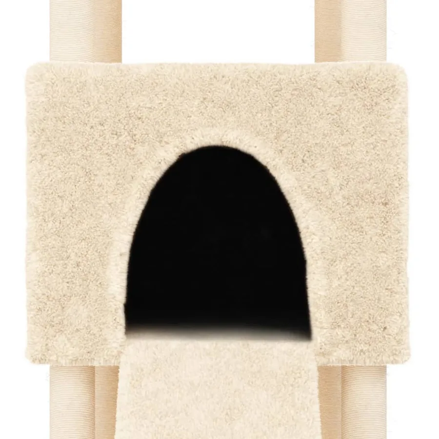 Arbre à chat avec griffoirs en sisal Crème 153 cm - 7