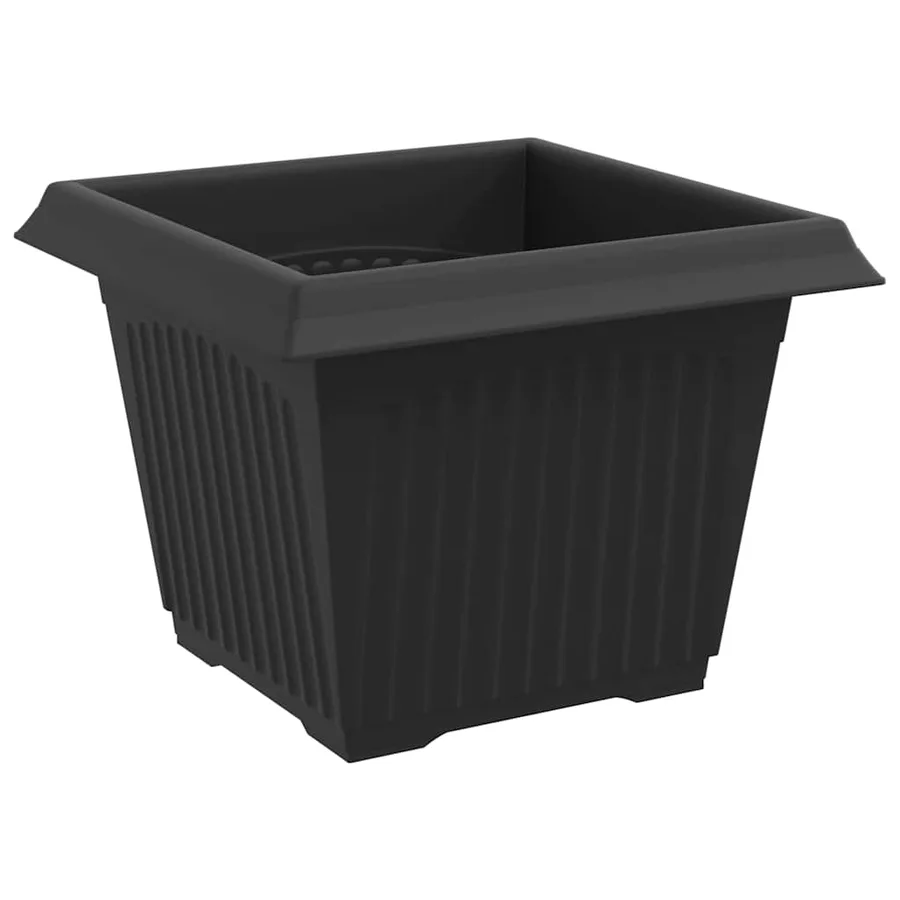 Pot de Fleurs Carré 6 pcs Noir 23 x 23 x 17,5 cm Plastique - 5