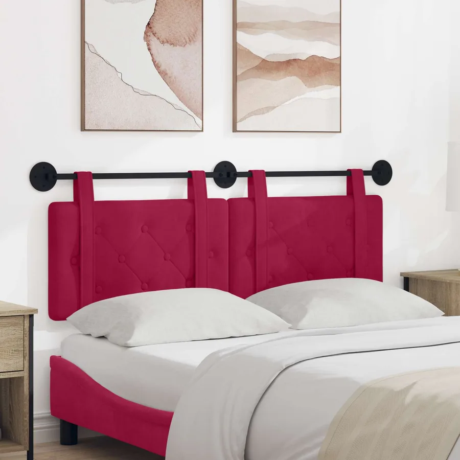 Tête de lit suspendue Bordeaux Velours