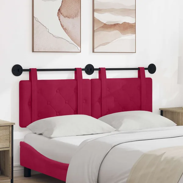 Tête de lit suspendue Bordeaux Velours