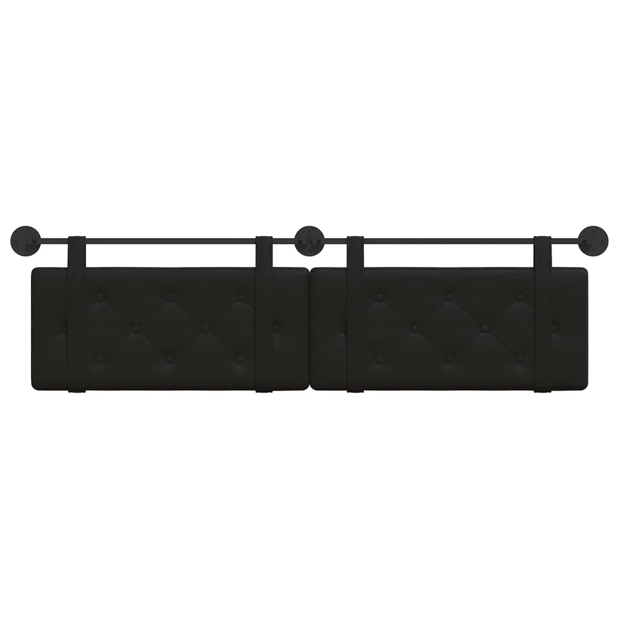Tête de lit suspendue Noir Simili cuir - 5