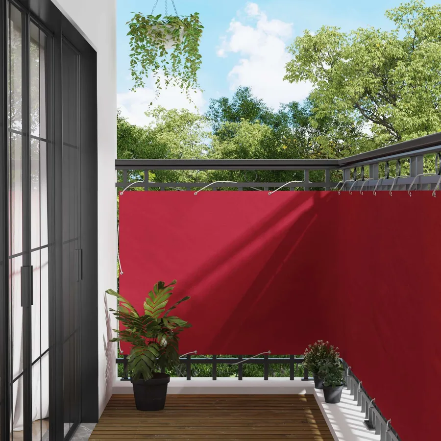 Écran de balcon Rouge 110 x 800 cm Tissu Oxford