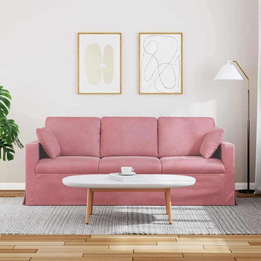 Canapé Rose 198 x 78 x 80 cm Velours - 3