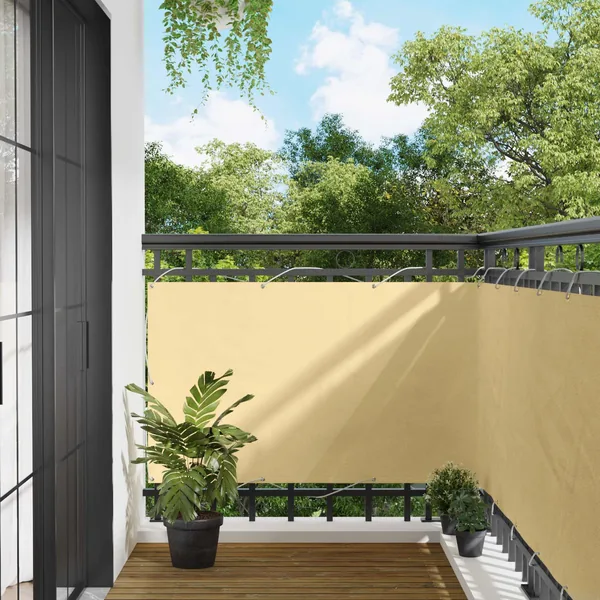 Écran de balcon Sable 100 x 200 cm Tissu Oxford