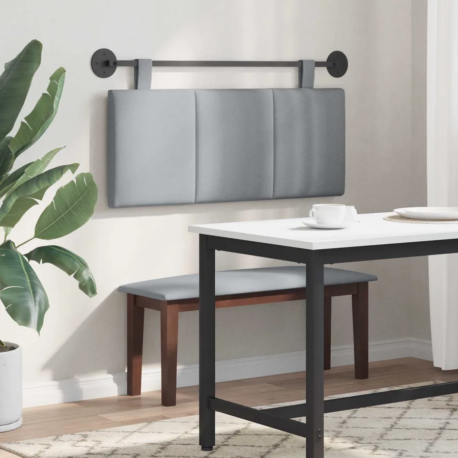 Tête de lit suspendue Gris clair Tissu - 4