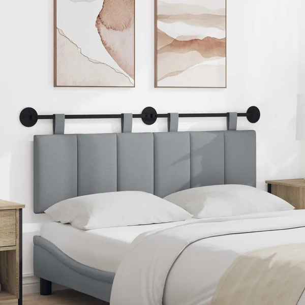Tête de lit suspendue Gris clair Tissu