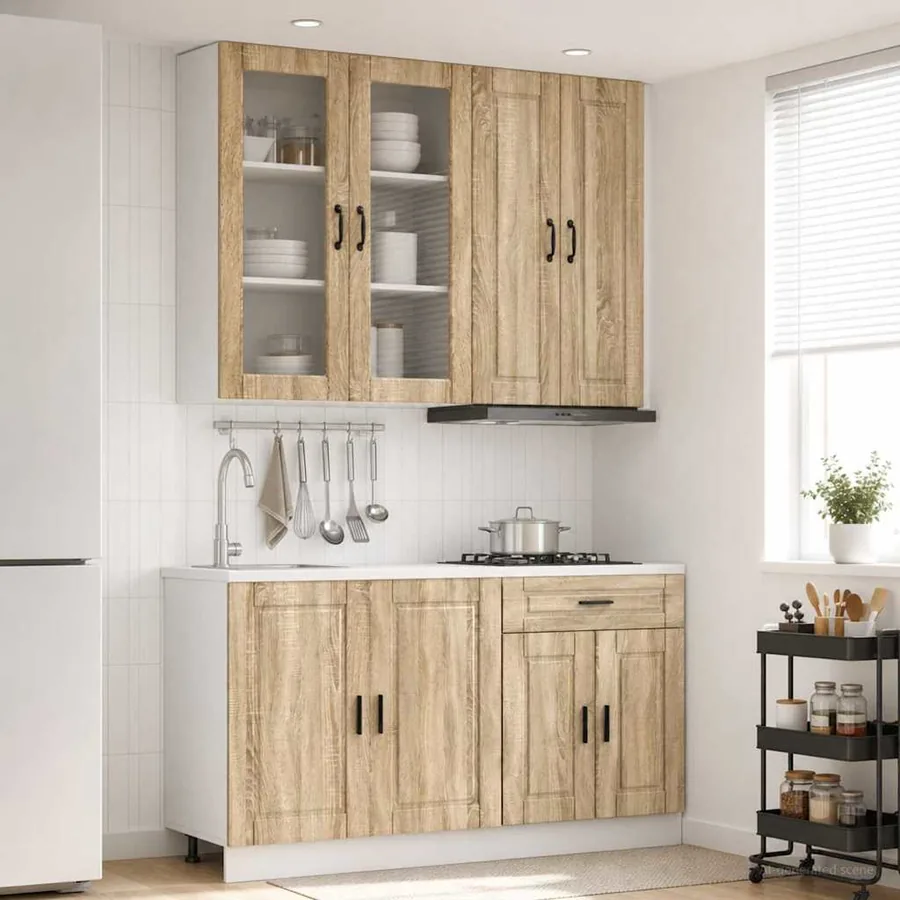Unité de cuisine PORTO 4 pcs Chêne Sonoma Bois d'ingénierie