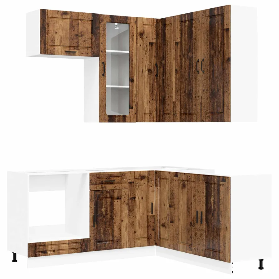 Unité de cuisine PORTO 8 pcs Bois ancien Bois d'ingénierie - 2