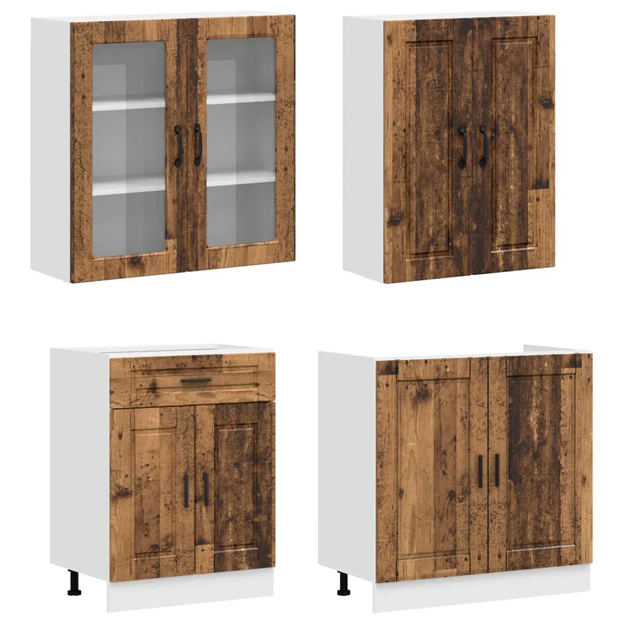 Unité de cuisine PORTO 8 pcs Bois ancien Bois d'ingénierie - 3