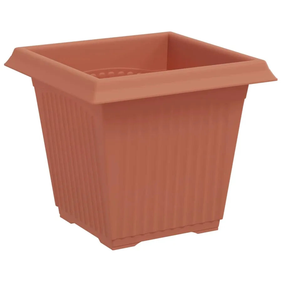 Pot de Fleurs Carré 24 pcs Rouge brique 16 x 16 x 14 cm - 5