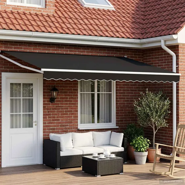Auvent rétractable électrique Noir 4 × 3 m