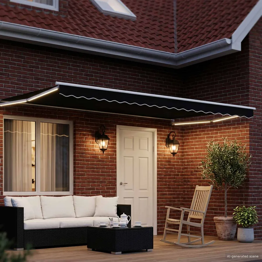 Auvent rétractable électrique Noir 4 × 3 m - 3