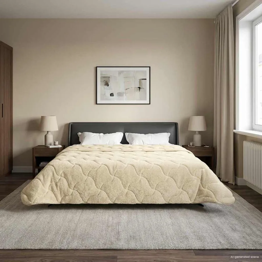 Duvet d'été simple Matelassé Crème 220 x 260 cm - 4