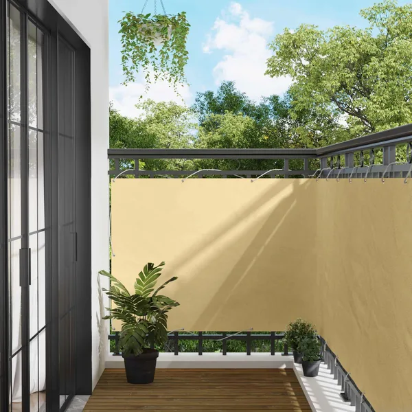 Écran de balcon Sable 110 x 600 cm Tissu Oxford