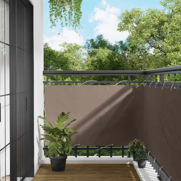 Écran de balcon Taupe 100 x 200 cm Tissu Oxford