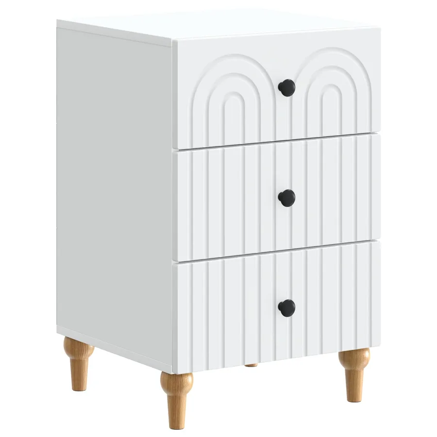 Cabinet de chevet Blanc 43 x 41 x 66,5 cm Bois d'ingénierie - 2