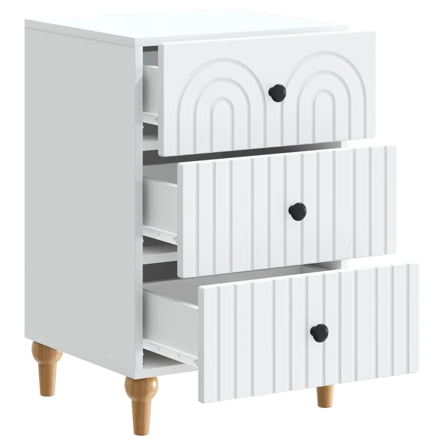 Cabinet de chevet Blanc 43 x 41 x 66,5 cm Bois d'ingénierie - 4