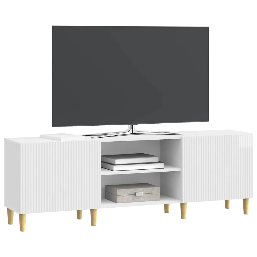 Meuble TV Blanc brillant 150 x 31 x 50 cm Bois d'ingénierie - 3