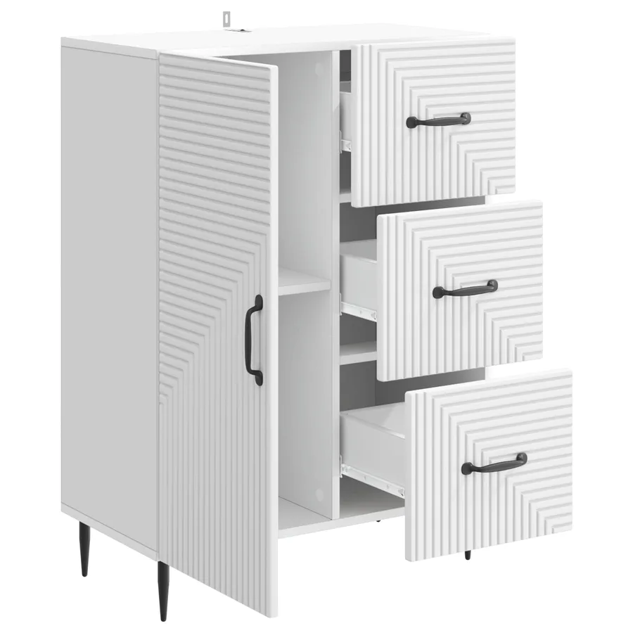 Buffet Blanc 66 x 34,5 x 89,5 cm Bois d'ingénierie - 5