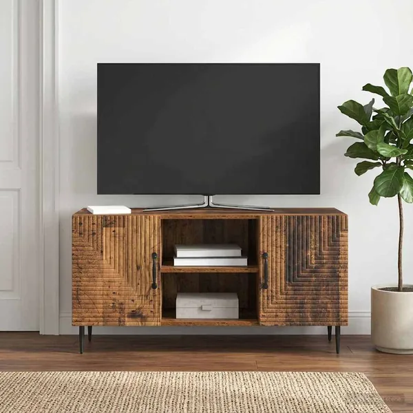 Meuble TV Bois ancien 102 x 34,5 x 50 cm Bois d'ingénierie