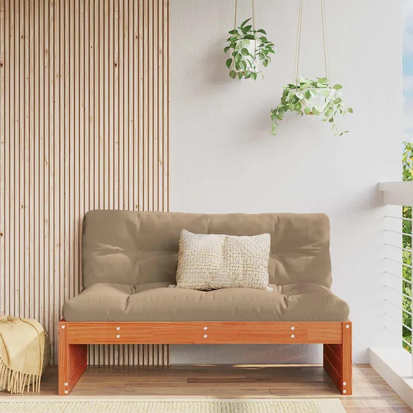 Sofa de jardin milieu Bois de Pin Massif Brun Ciré