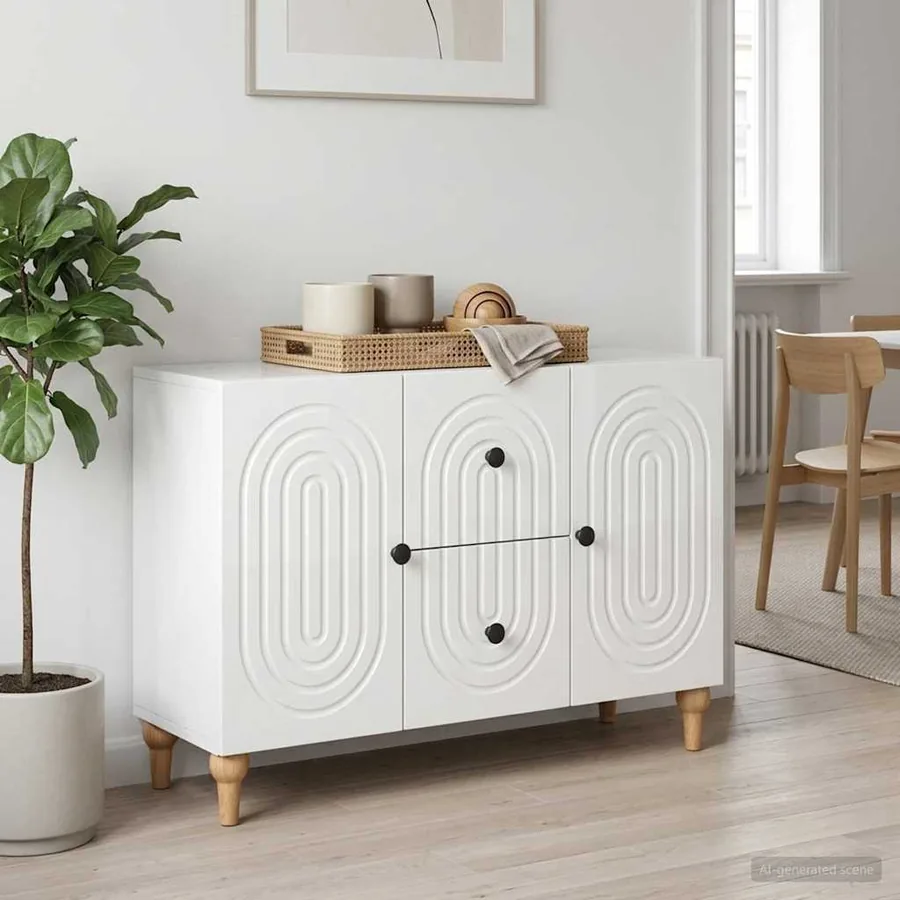 Meuble TV Blanc brillant 89 x 34,5 x 60 cm Bois d'ingénierie