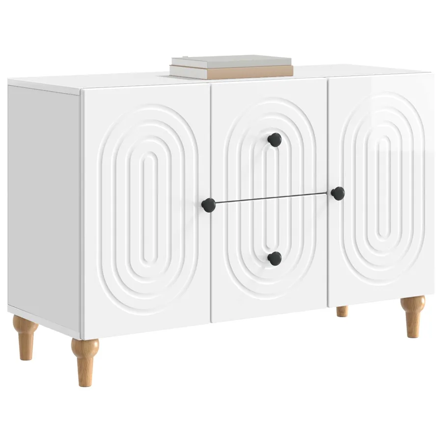 Meuble TV Blanc brillant 89 x 34,5 x 60 cm Bois d'ingénierie - 3