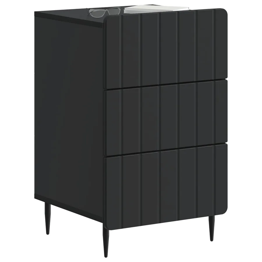 Cabinet de chevet Noir 43 x 41 x 68 cm Bois d'ingénierie - 3