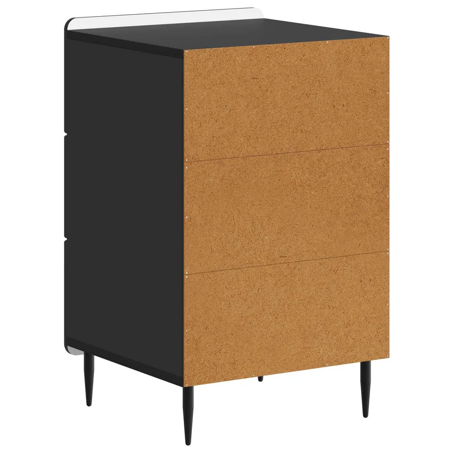 Cabinet de chevet Noir 43 x 41 x 68 cm Bois d'ingénierie - 7