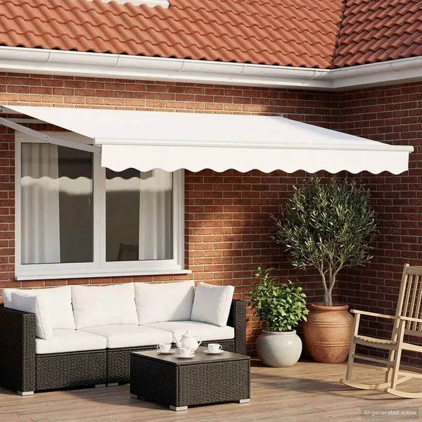 Auvent rétractable électrique Blanc 3,5 x 2,5 m