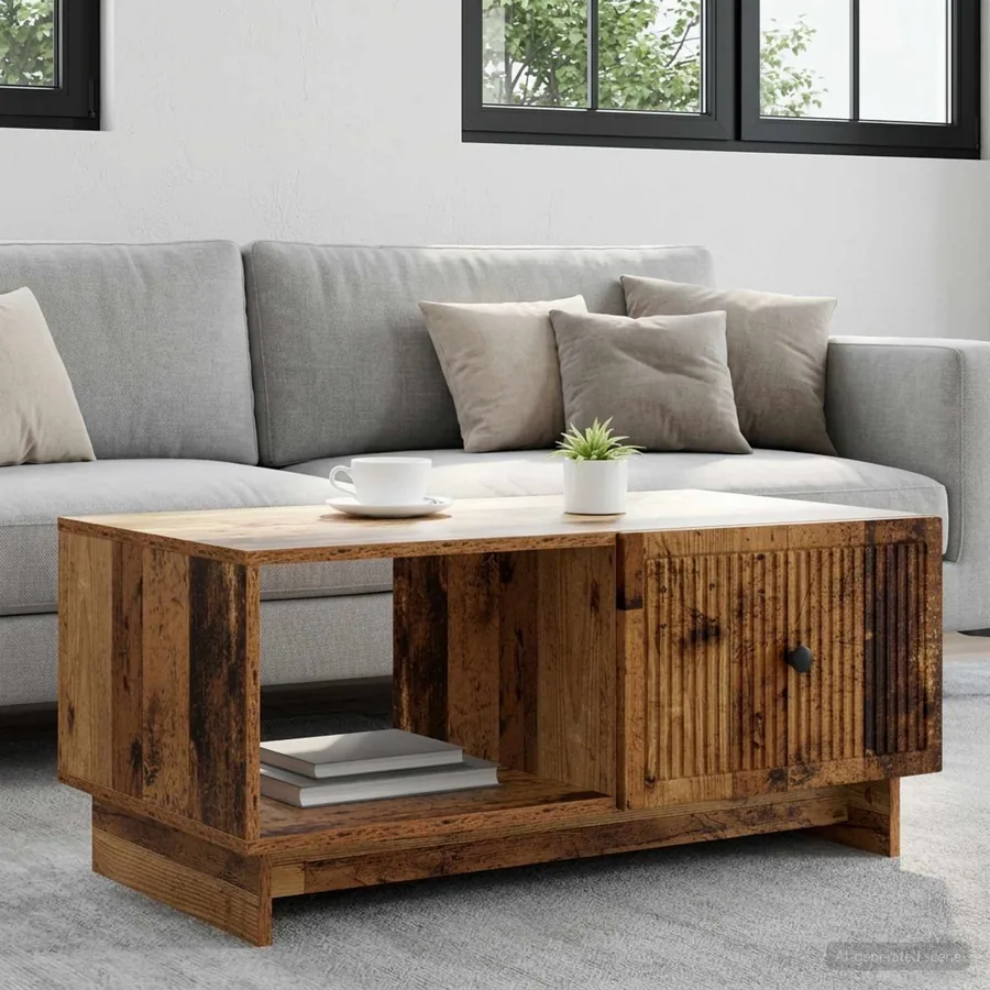 Table basse Bois ancien 90 x 50 x 40 cm Bois d'ingénierie