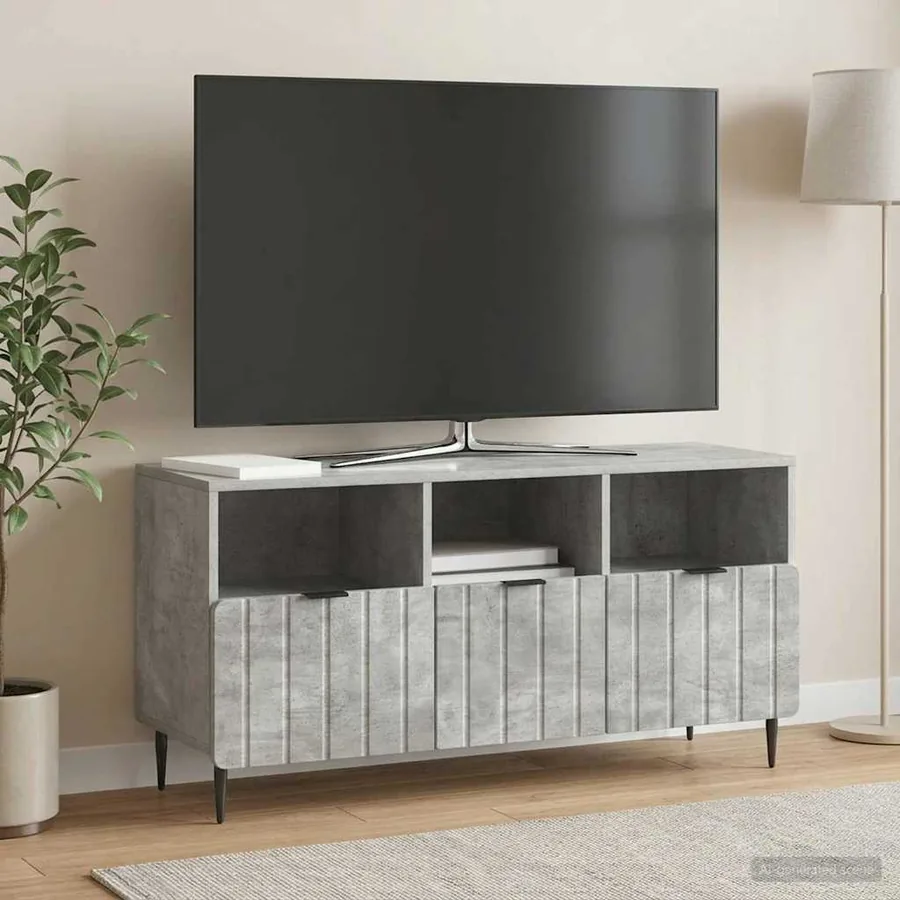 Meuble TV Gris béton 102 x 34,5 x 50 cm Bois d'ingénierie